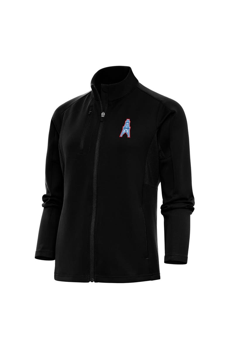 ANTIGUA Women's Antigua Black Houston Oilers Throwback Logo Generation Full-Zip Jacket, Main, color,