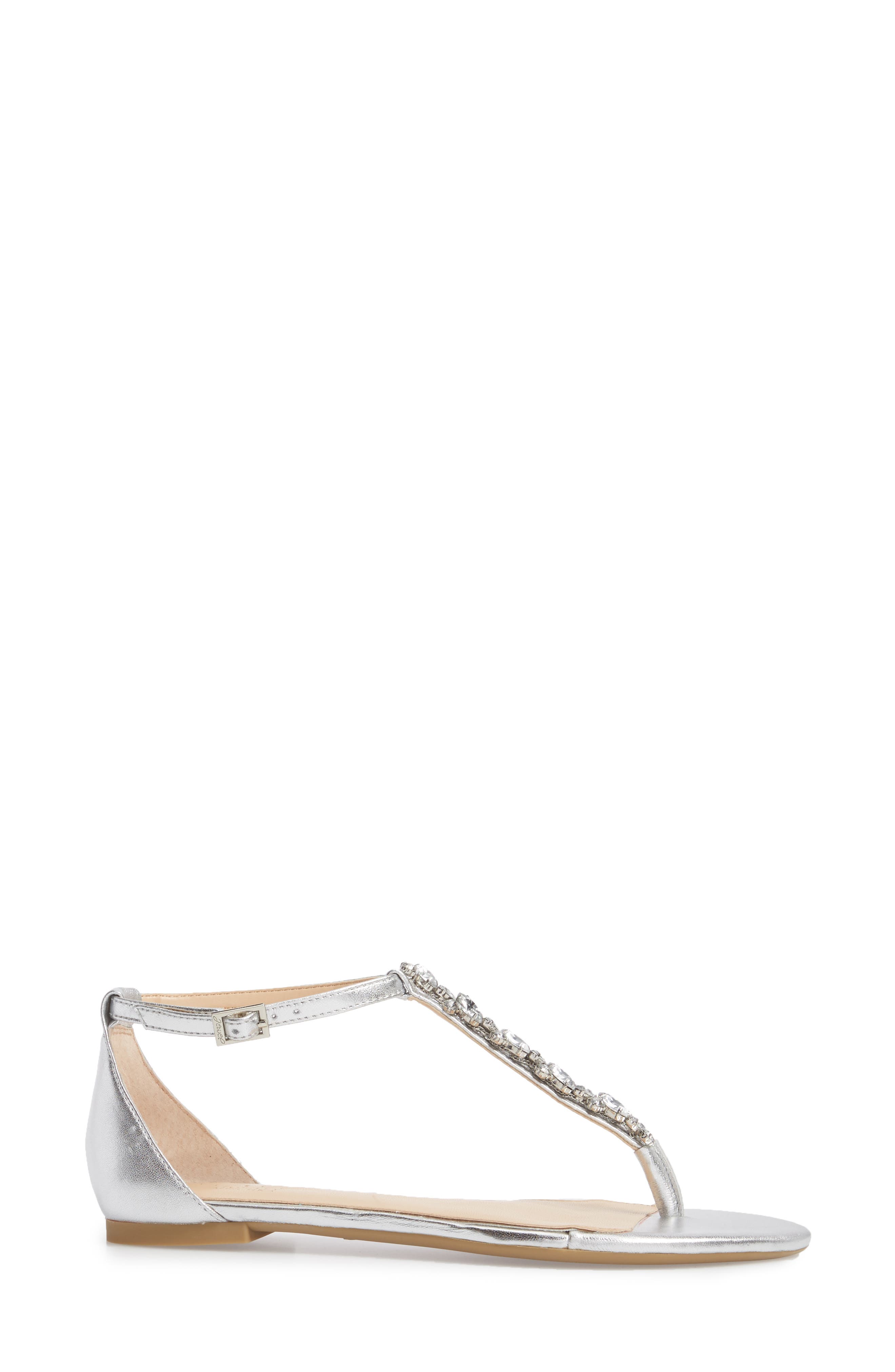 Jewel Badgley Mischka Carrol Embellished T-Strap Sandal, Alternate, color, 