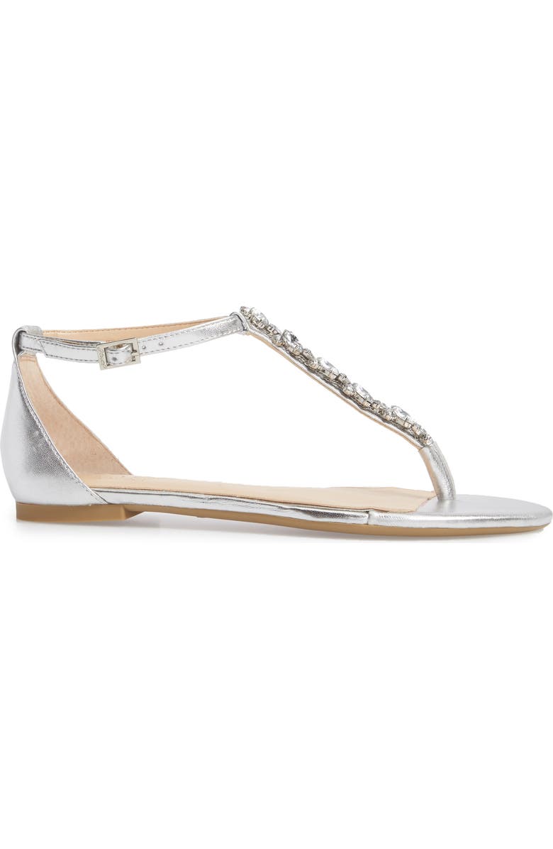 Jewel Badgley Mischka Carrol Embellished T-Strap Sandal, Alternate, color,