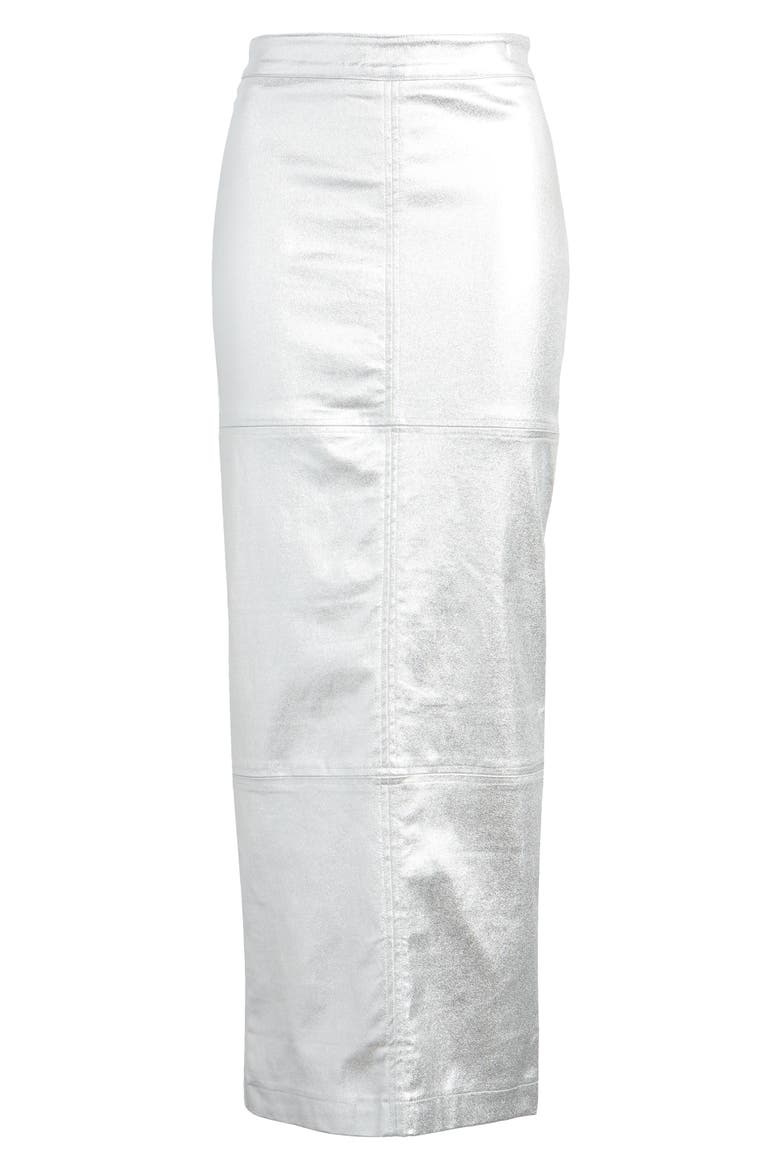 Iggy Metallic Maxi Skirt, Alternate, color, SILVER