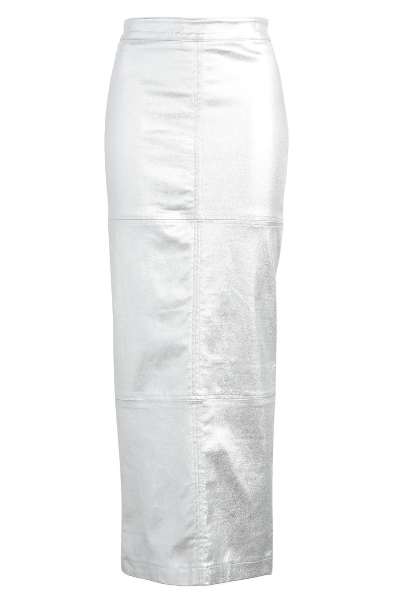 NIKKI LUND Iggy Metallic Maxi Skirt, Alternate, color, Silver