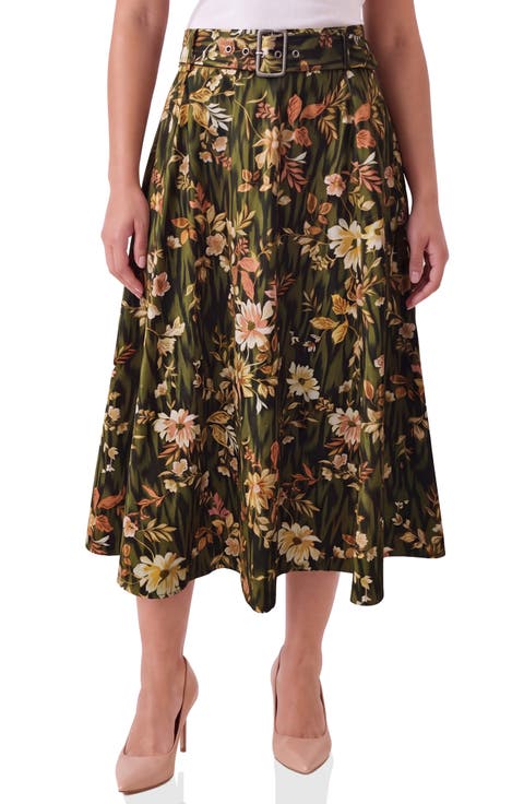 Belted Midi Skirt