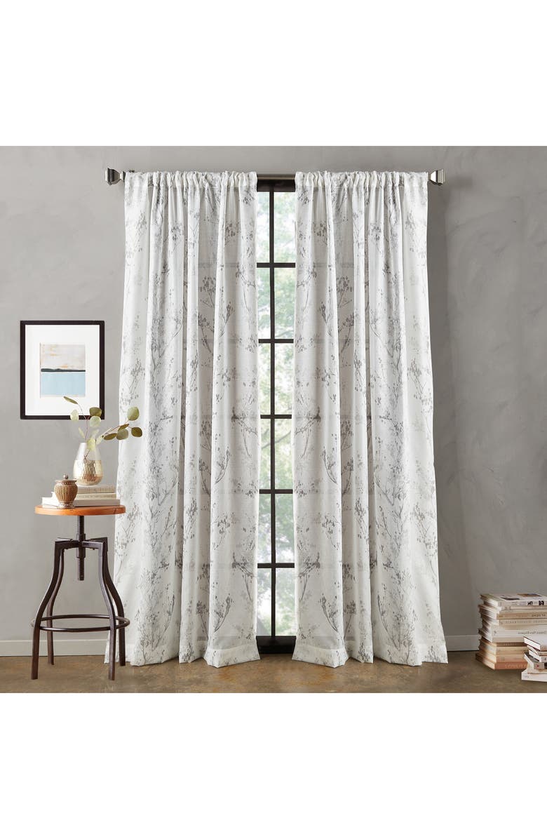 DKNY Atlanta Set of 2 Poletop Curtain Panels, Alternate, color, Grey