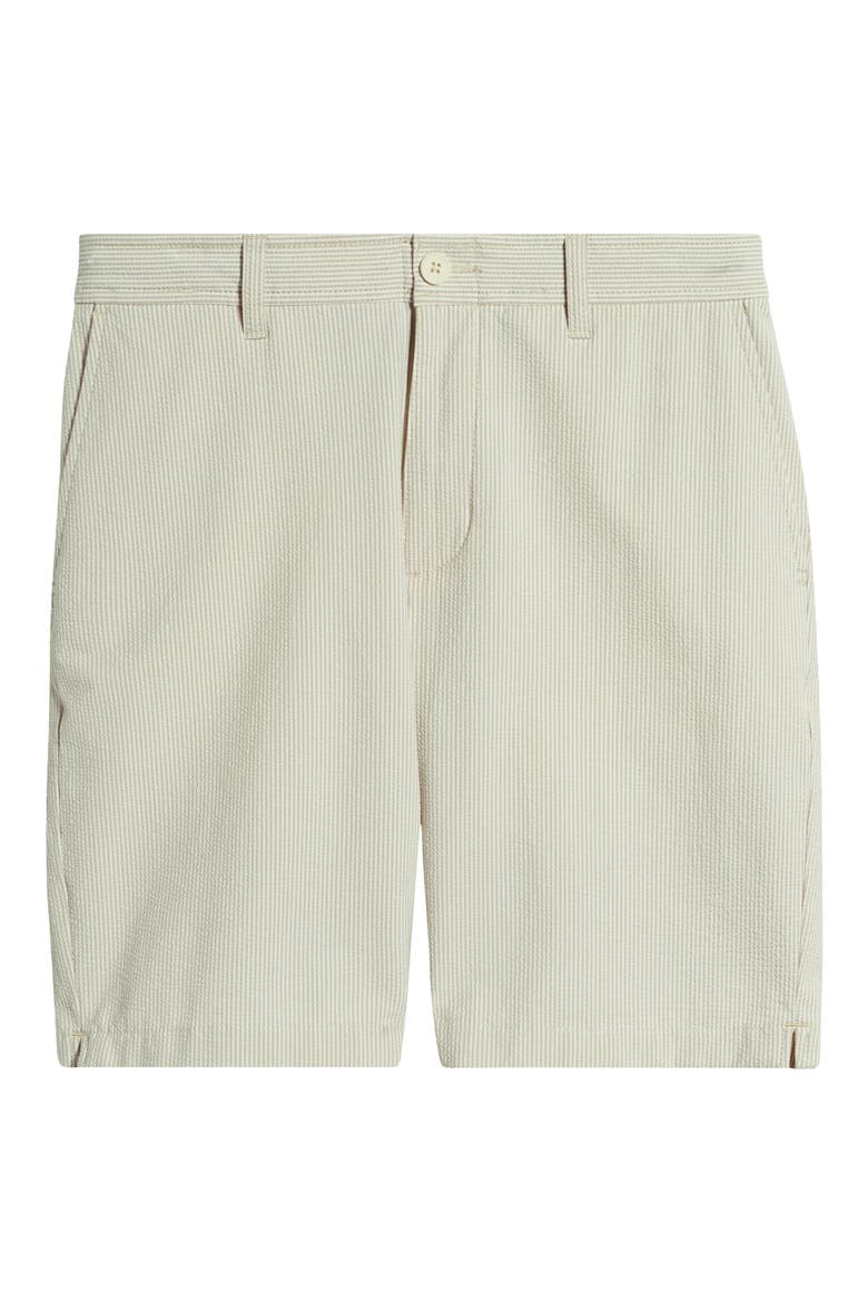 Nova Wave Stripe Seersucker Performance Shorts, Alternate, color, STONE KHAKI