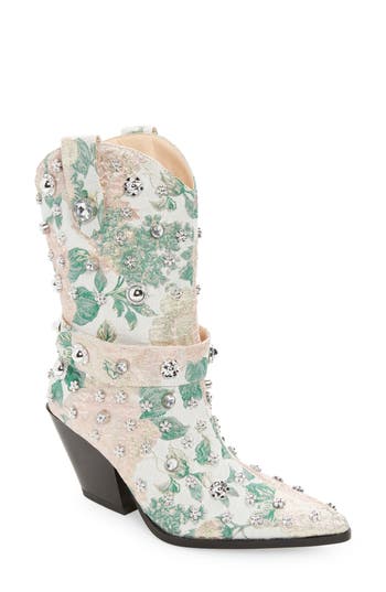 Azalea Wang Diligent Embroidered Western Boot In Pink