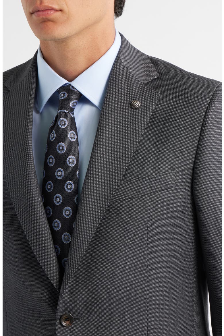 Esprit Charcoal Grey Bird's Eye Super 120s Wool Suit, Alternate, color, CHARCOAL