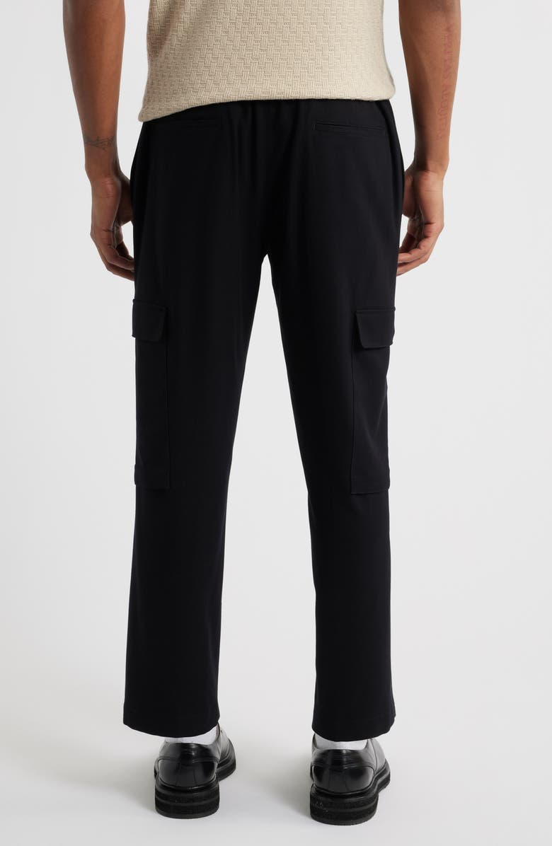 Open Edit Elastic Waist Straight Leg Cargo Pants, Alternate, color, Black