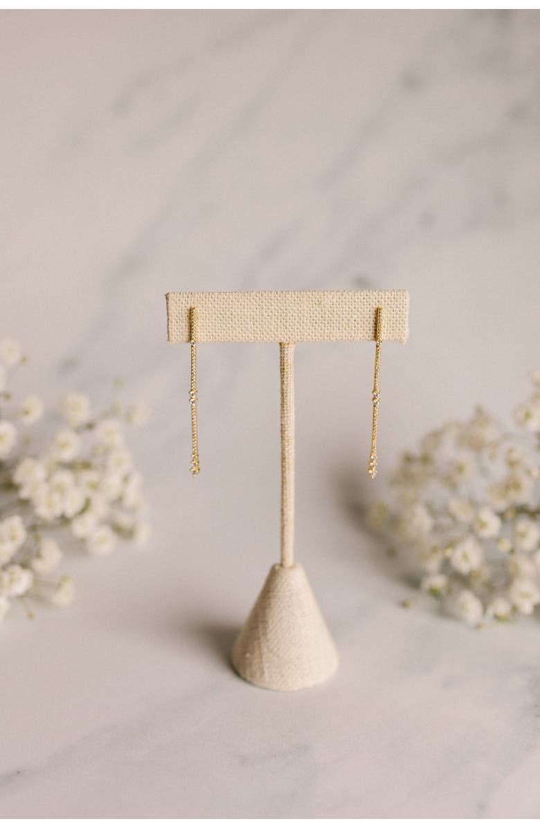 Untamed Petals Eternity Pave Linear Drop Earrings, Alternate, color,