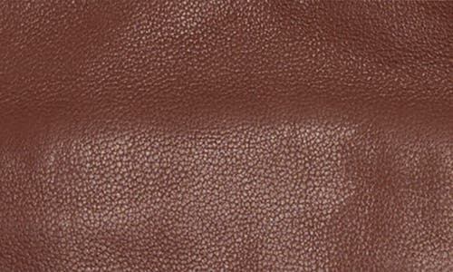 Tommy Hilfiger Ribbed Cuff Leather Gloves In Brown