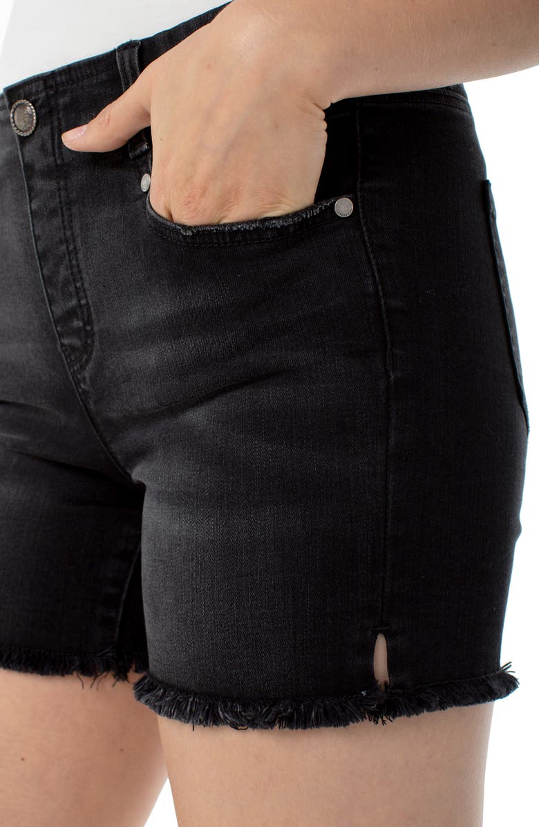 Liverpool Gia Glider Fray Hem Pull-On Denim Shorts, Alternate, color, 