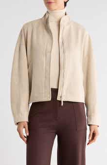 Faux Suede Full Zip Jacket