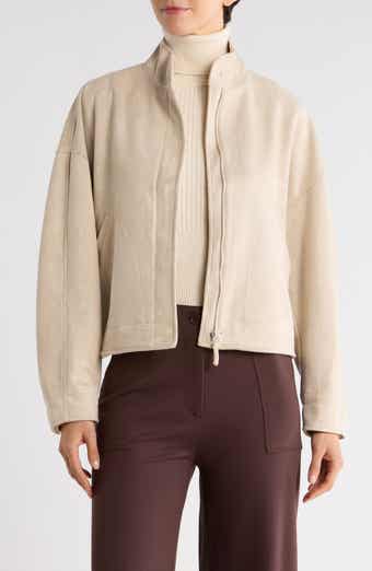 Faux Suede Full Zip Jacket