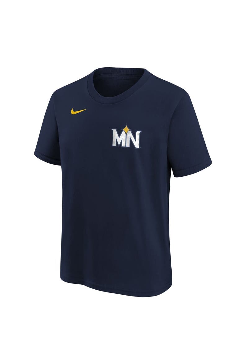 Youth Nike Royce Lewis Navy Minnesota Twins Fuse City Connect Name & Number T-Shirt, Alternate, color, Navy