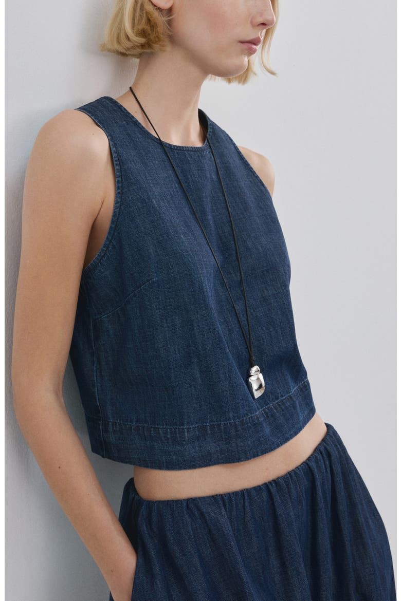 Denim Midi Skirt, Alternate, color, OPEN BLUE