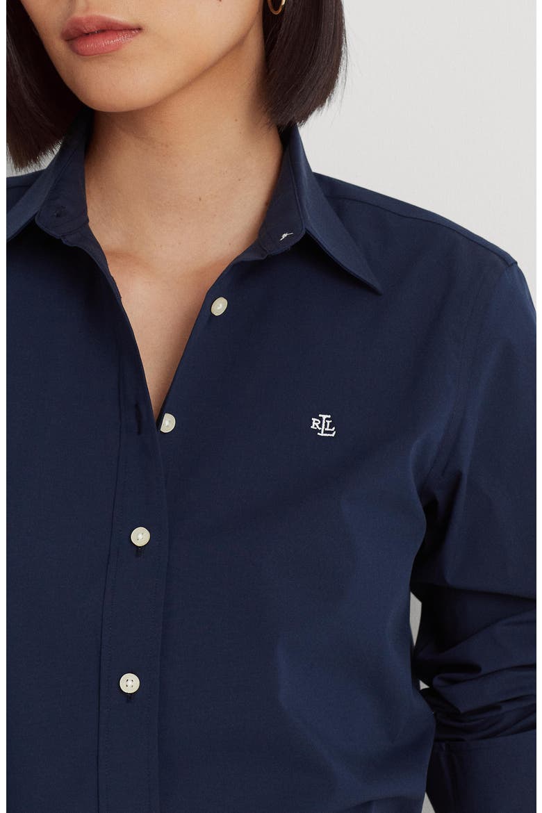 Easy Care Stretch Cotton Shirt, Alternate, color, LAUREN NAVY