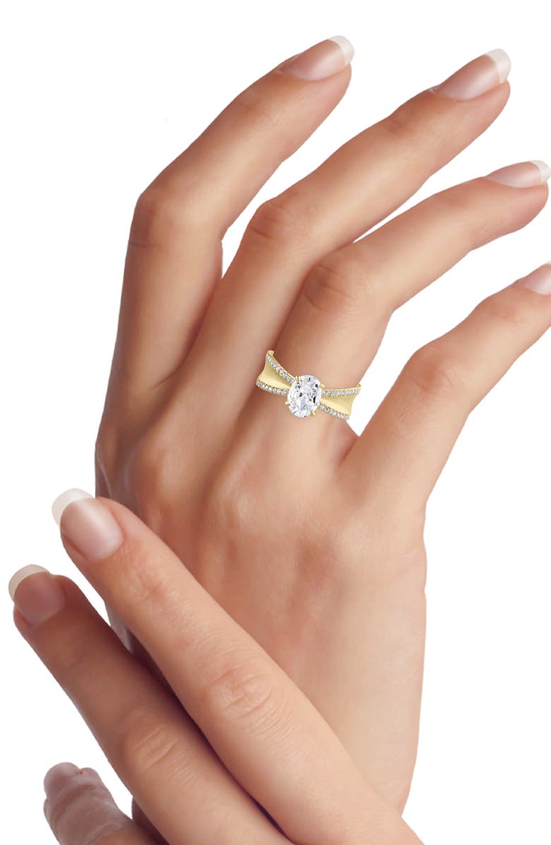 CZ by Kenneth Jay Lane Oval Cubic Zirconia Pavé Ring, Alternate, color, 