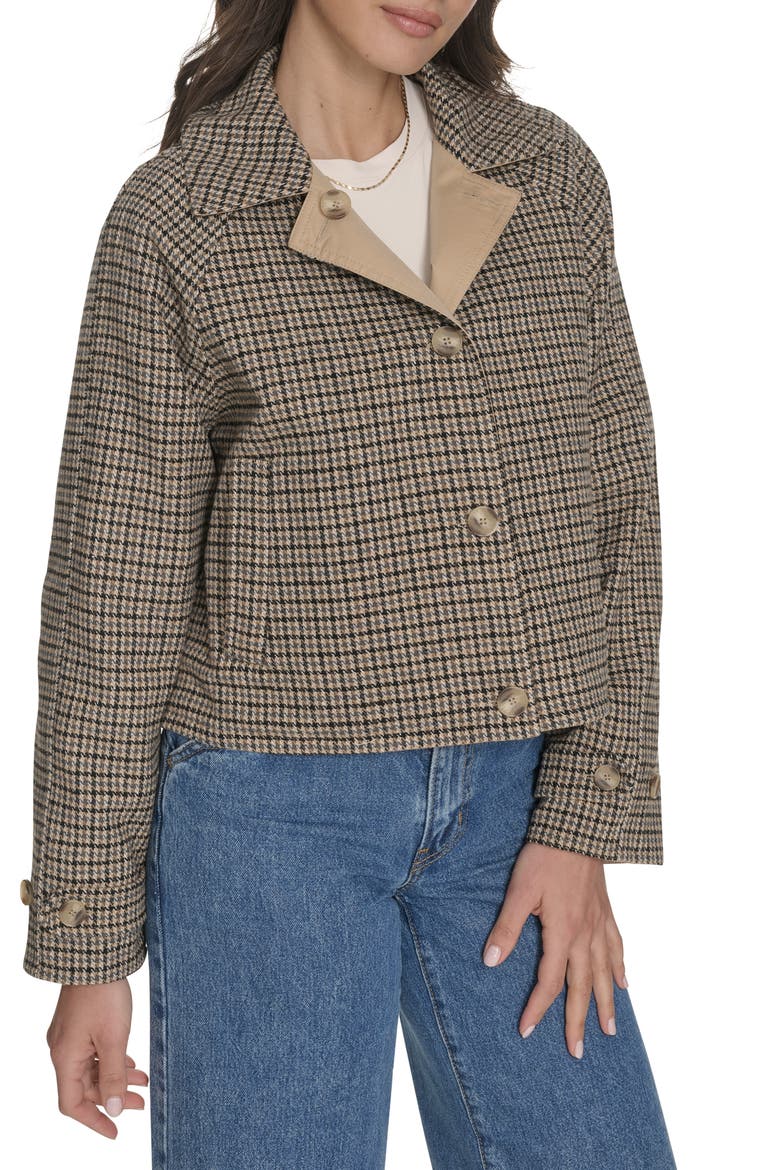 Reversible Crop Trench Jacket, Alternate, color, KHAKI