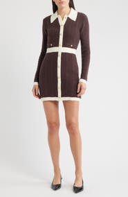 ZOE AND CLAIRE Long Sleeve Cable Stitch Sweater Dress