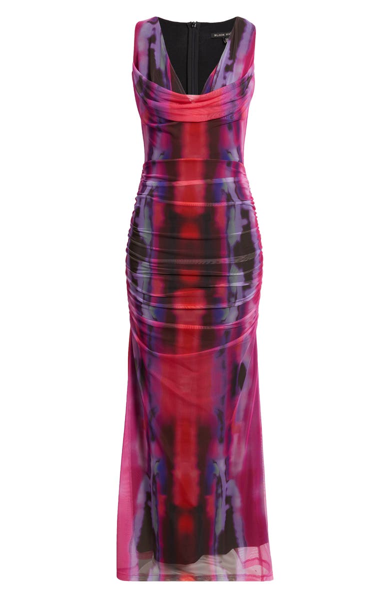 Black Halo Mariposa Sleeveless Mesh Maxi Dress, Alternate, color, 