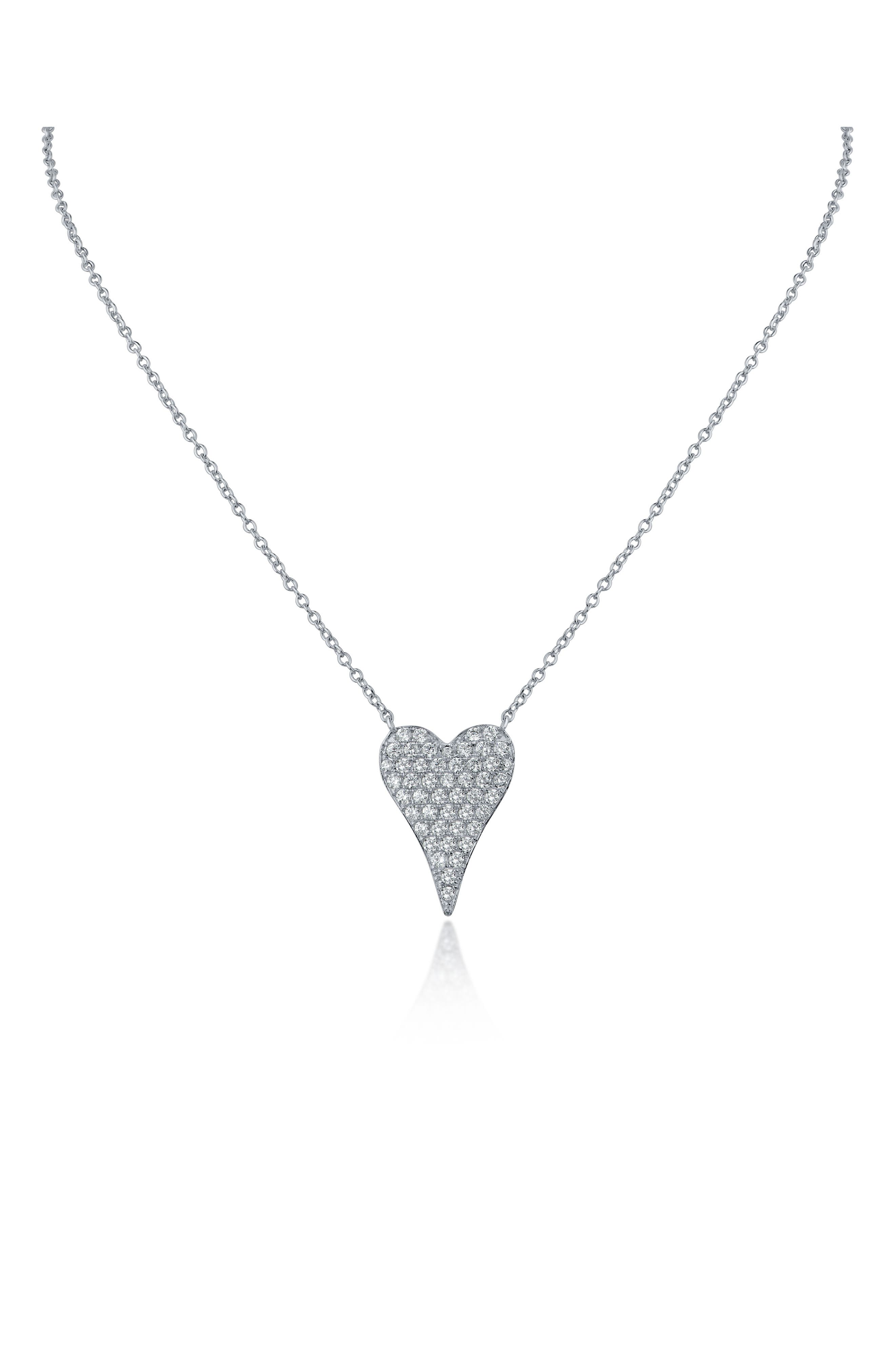 CZ by Kenneth Jay Lane Cubic Zirconia Heart Pendant Necklace