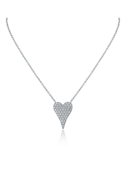 Cubic Zirconia Heart Pendant Necklace