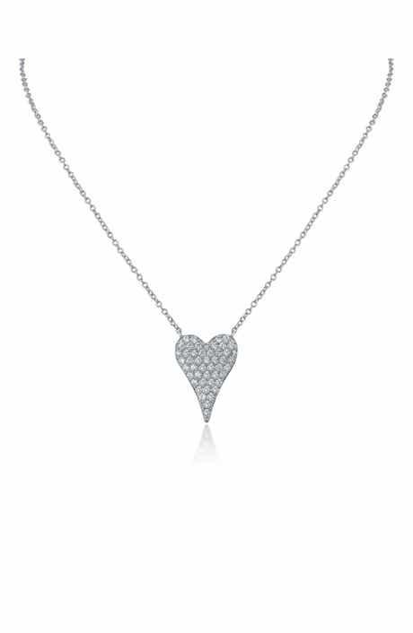 CZ by Kenneth Jay Lane Cubic Zirconia Heart Pendant Necklace