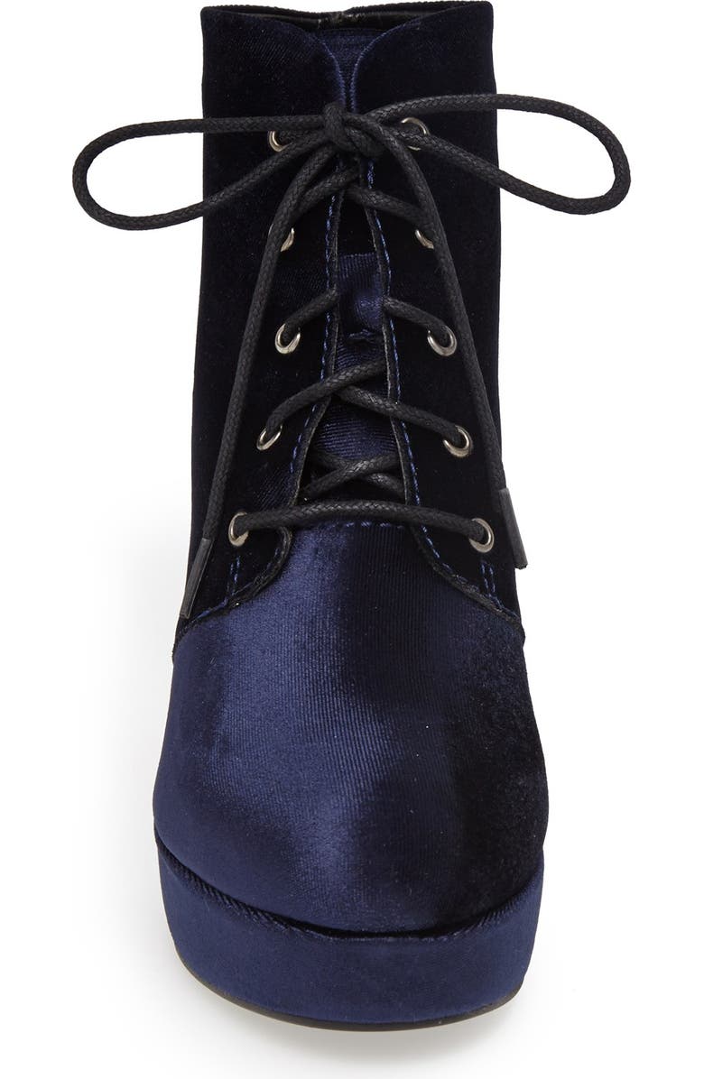 Steve Madden 'Raspy-V' Velvet Bootie, Alternate, color,