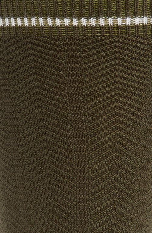 Nordstrom Solid Herringbone Viscose Blend Socks In Olive