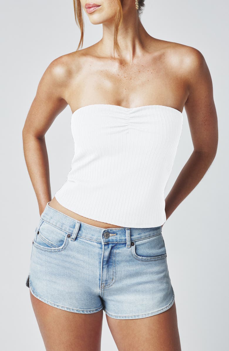 Florence by Mills Ruched Tube Top, Main, color, Bright White