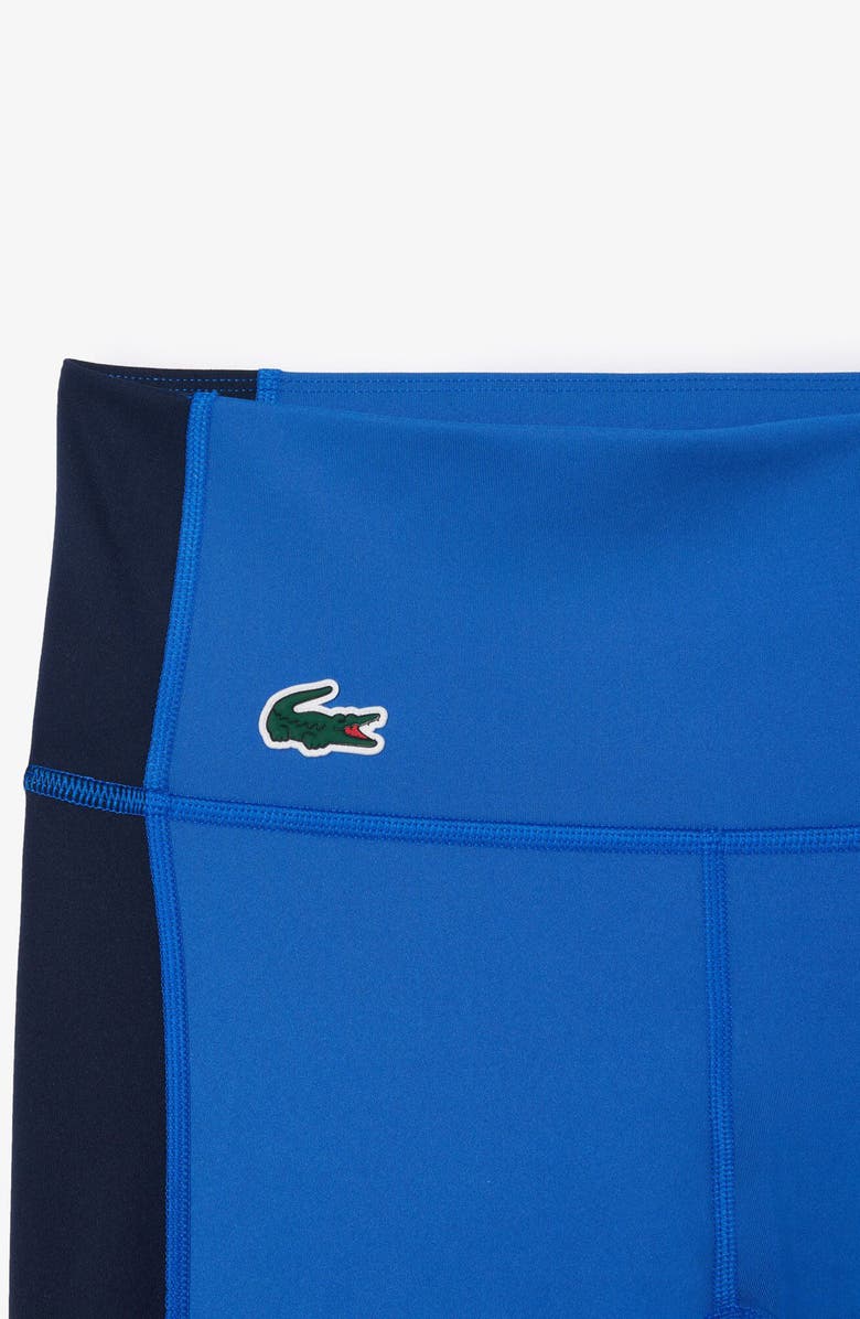 Lacoste Colorblock Crop Leggings, Alternate, color, Navy Blue/ Ladigue