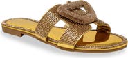 CHASE AND CHLOE Rhinestone Embellished Slide Sandal