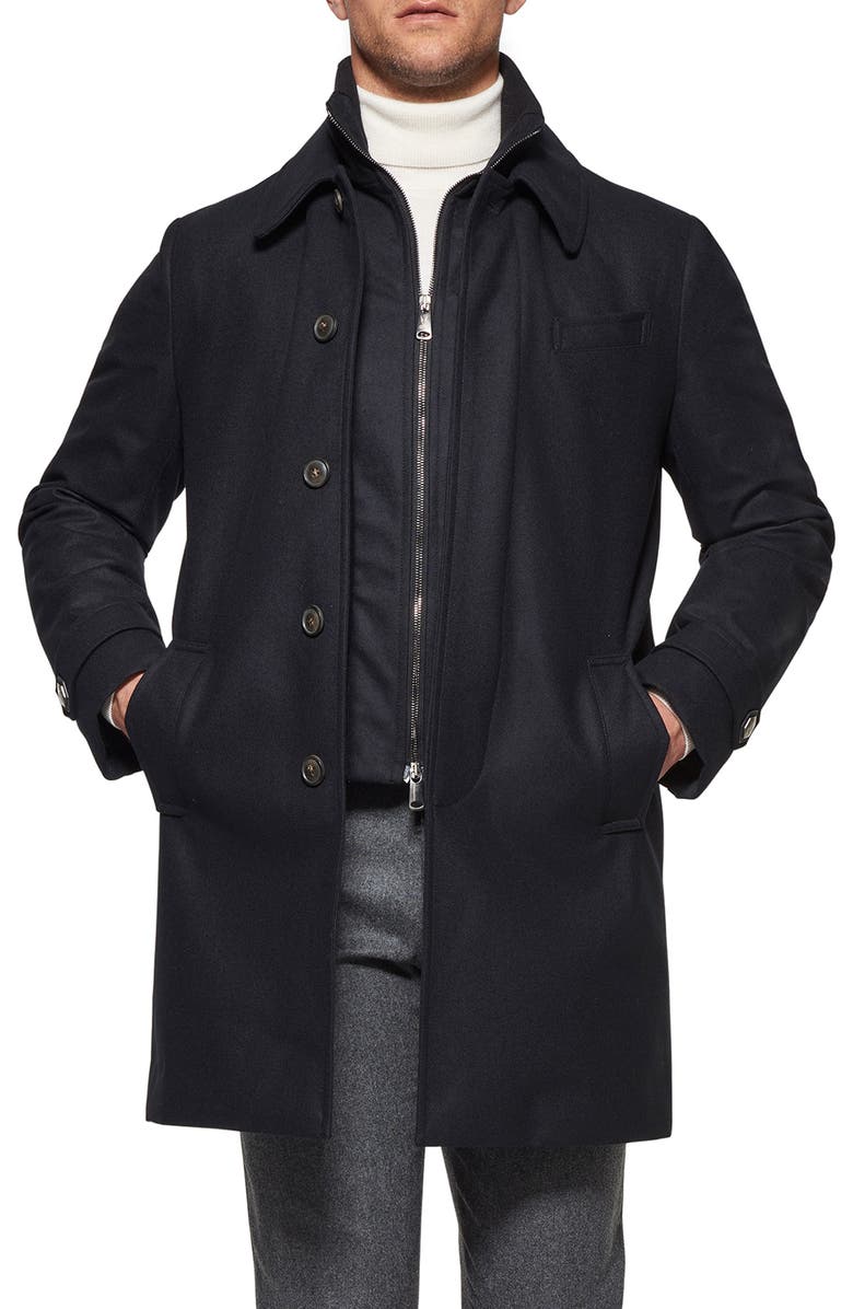 Norwegian Wool Waterproof Virgin Wool
Silk Down Coat with Removable Bib, Main, color,