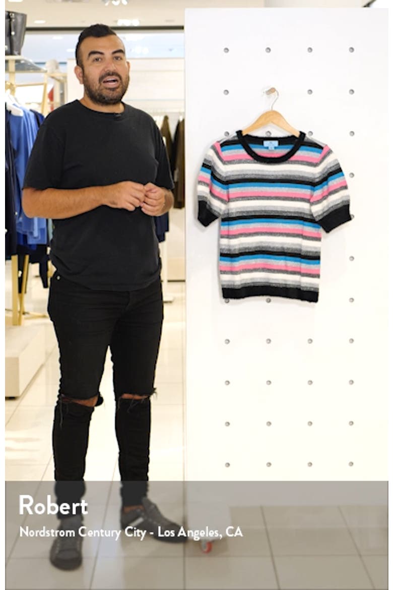 Metallic Stripe Short Sleeve Sweater video