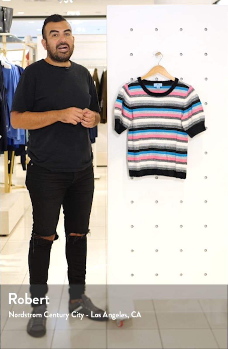 Metallic Stripe Short Sleeve Sweater, sales video thumbnail