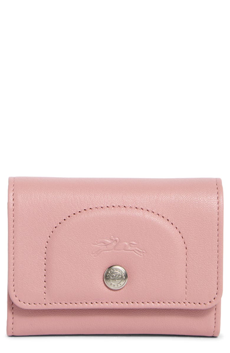 Longchamp Le Pliage Xtra Leather Flap Card Case, Main, color, Blush