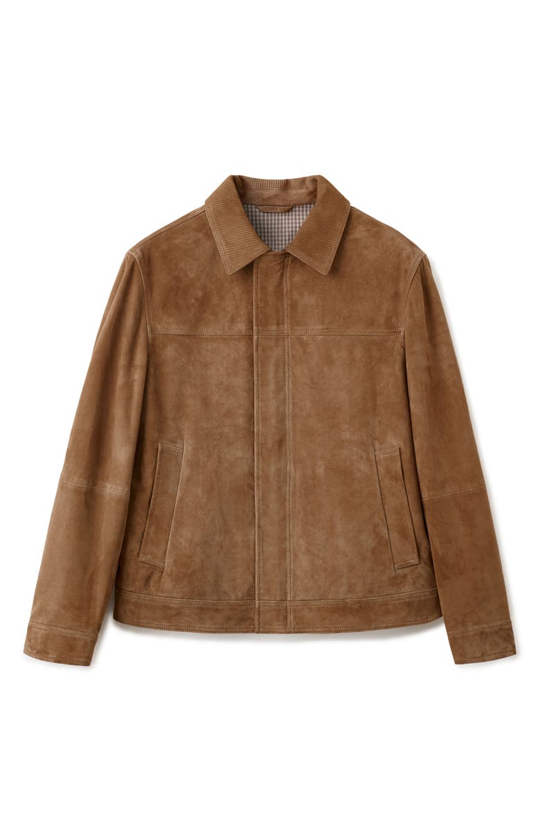 MANGO Suede Jacket, Alternate, color, Cognac