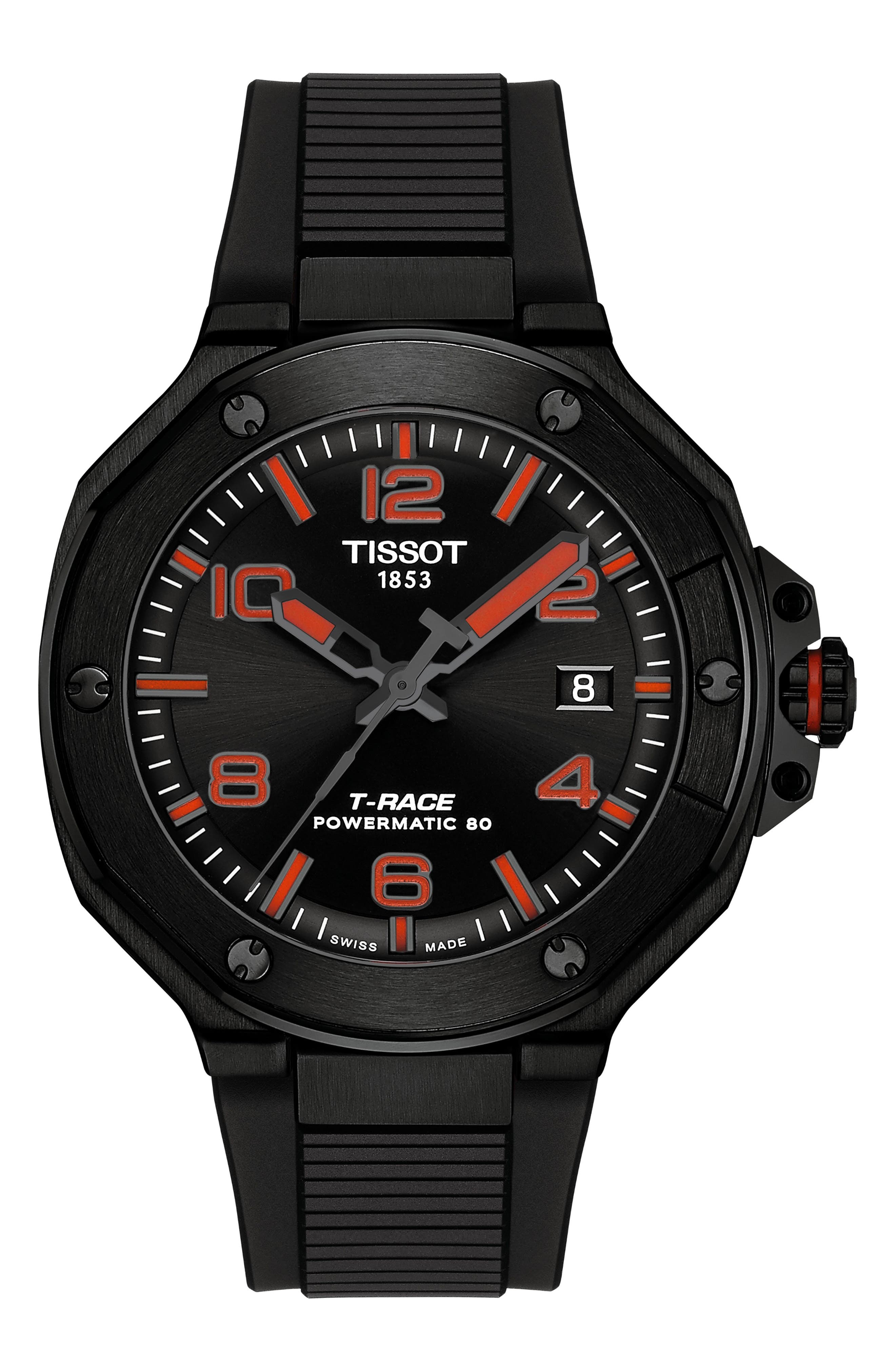 T-Race Powermatic 80 Automatic Rubber Strap Watch, 41mm