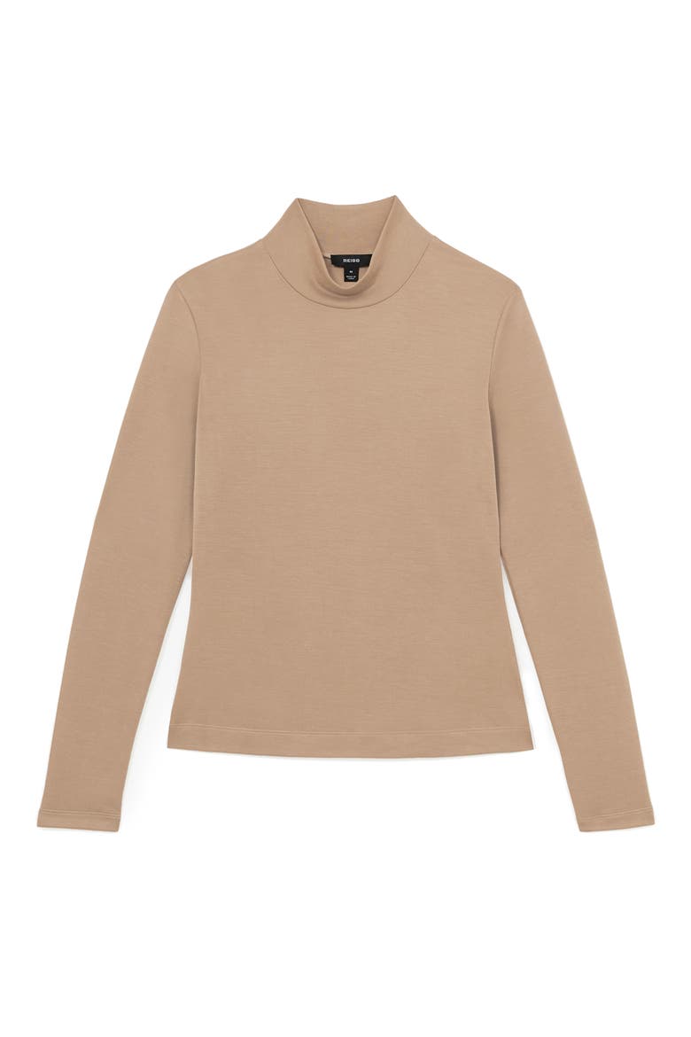 Molly Mock Neck Top, Alternate, color, CAMEL