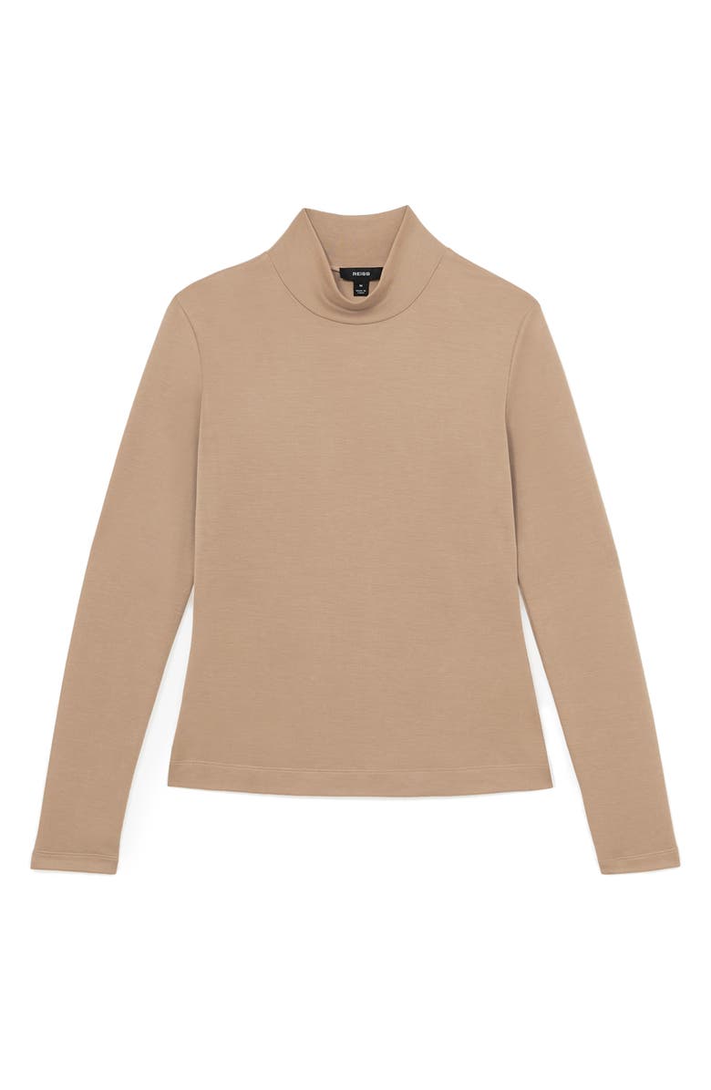 Reiss Molly Mock Neck Top, Alternate, color, Camel