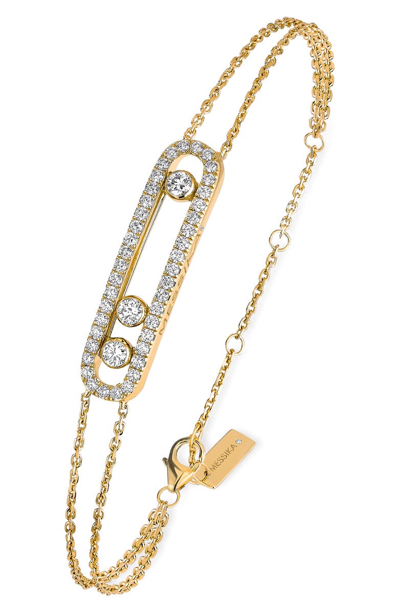 Messika Move Classique Pavé Diamond Two-Strand Bracelet, Main, color, Yellow Gold