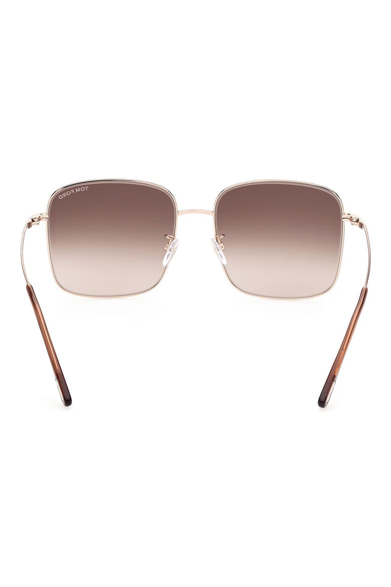 59mm Square Sunglasses, Alternate, color, SHINY ROSE GOLD / BROWN