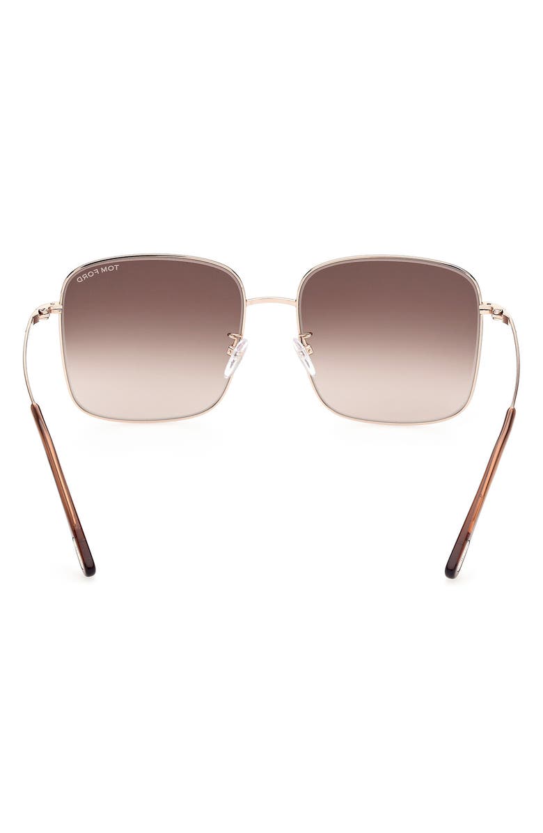 TOM FORD 59mm Square Sunglasses, Alternate, color, Shiny Rose Gold / Brown