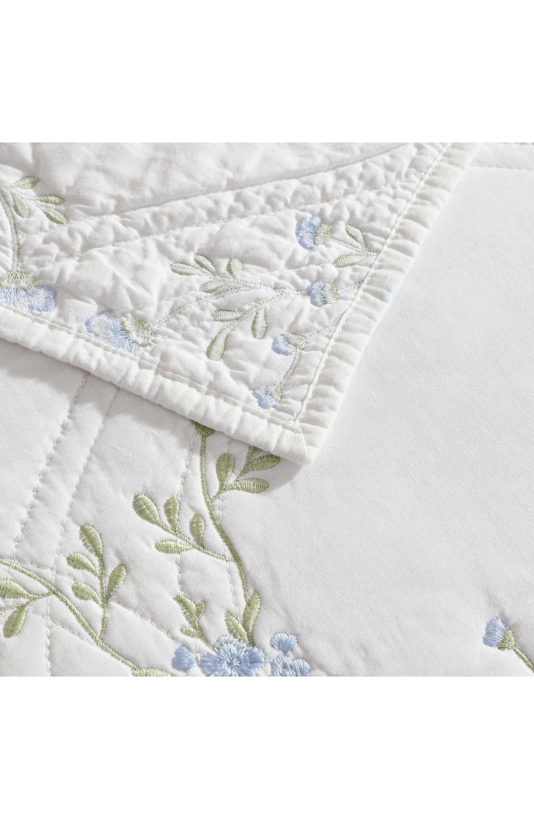 Laura Ashley Cotton 3-Piece Quilt & Sham Set, Alternate, color, Blue/ Green