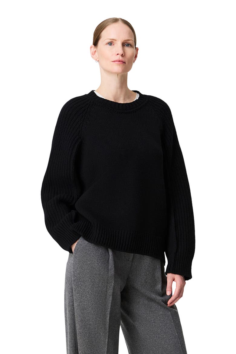 Oversized Luxe Crewneck, Alternate, color, Black