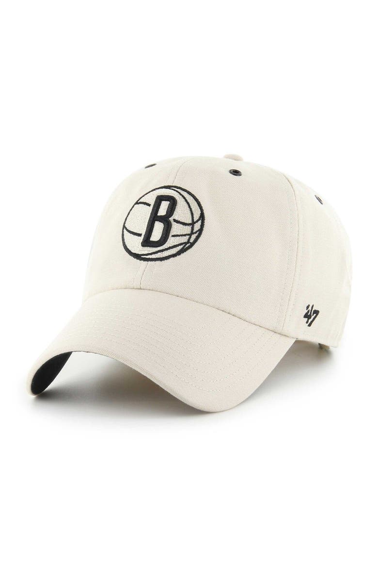 Men's '47 Cream Brooklyn Nets Lunar Clean Up Adjustable Hat, Main, color, Cream