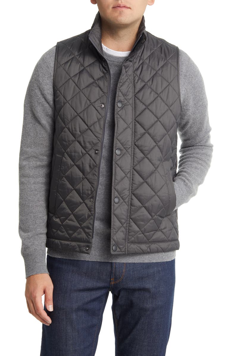 Barbour Barlow Quilted Vest, Main, color, Charcoal