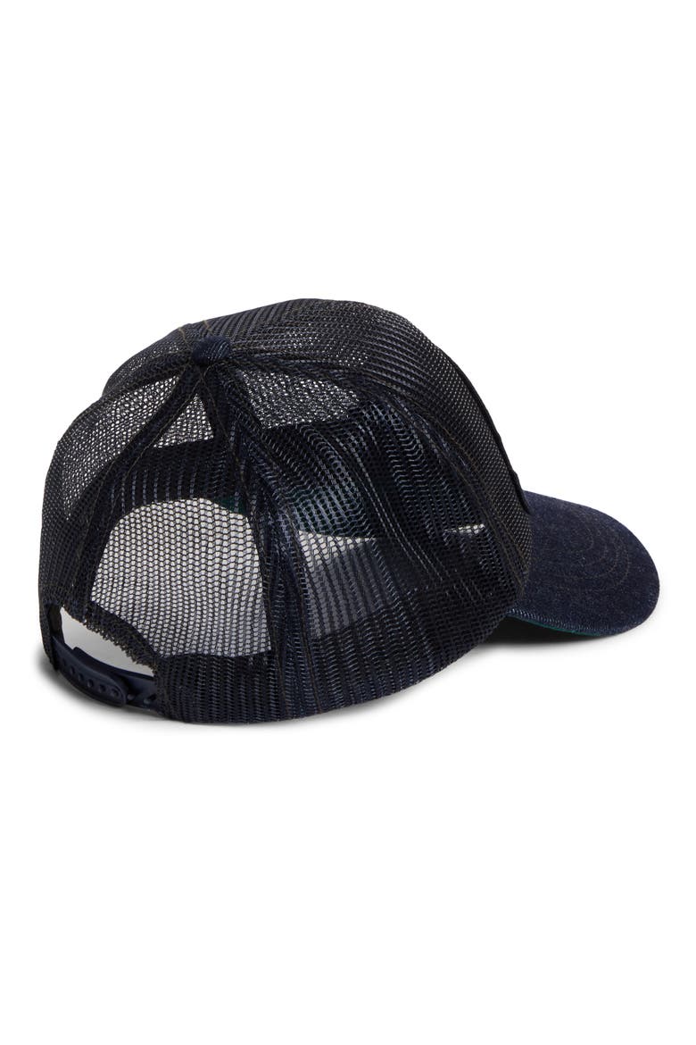 Denim Bill Mesh Trucker Hat, Alternate, color, NAVY