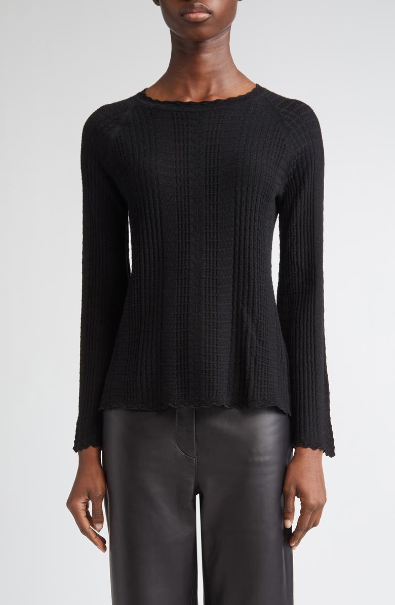 LOULOU DE SAISON Greta Wool & Cashmere Crewneck Sweater, Main, color, Black