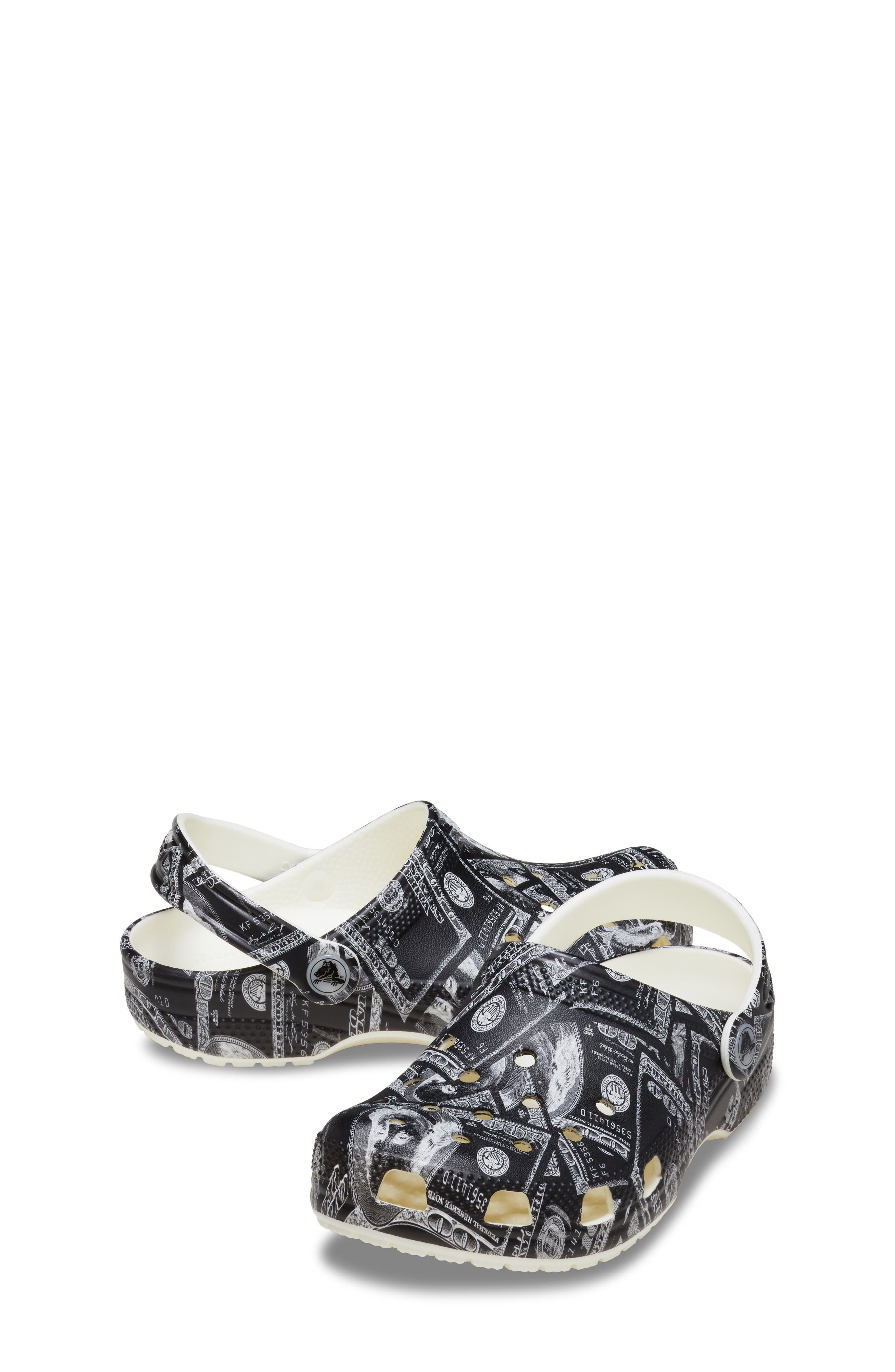 CROCS Kids Classic Crackle Glow in the Dark Clog, Alternate, color, Glow Green