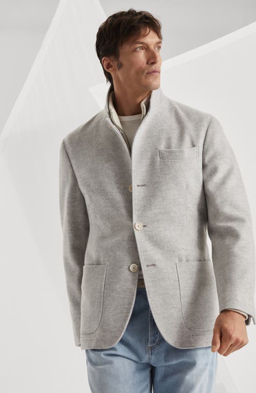 Shop Brunello Cucinelli Blazer-style Outerwear In Pebble
